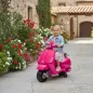Moto Eléctrica para Niños de 2-6 Años con Batería 6V Faro Bocina y Ruedas Auxiliares Rosa