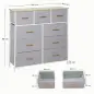 Cómoda Moderna con 9 Cajones de Tela y Diseño Elegante para Dormitorio Sala o Entrada 100x30x99 cm Gris