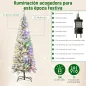 Árbol de Navidad Estrecho 180 cm con Luces LED Bicolores 11 Modos de Iluminación 479 Ramas Verde