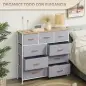 Cómoda Moderna con 9 Cajones de Tela y Diseño Elegante para Dormitorio Sala o Entrada 100x30x99 cm Gris