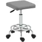 Taburete Giratorio Ajustable Con Asiento Acolchado Reposapiés y Ruedas para Salones y Talleres 34x34x50-66 cm Gris Taburete Giratorio Ajustable Con Asiento Acolchado Reposapiés y Ruedas para Salones y Talleres 34x34x50-66 cm Gris