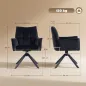 Pack de 2 Sillas de Comedor Giratorias con Reposabrazos Respaldo Acolchado Tapizado en Terciopelo Patas de Acero Negro