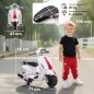 Moto Eléctrica para Niños de 2-6 Años con Batería 6V Faro Bocina y Ruedas Auxiliares Blanco