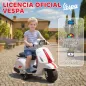 Moto Eléctrica para Niños de 2-6 Años con Batería 6V Faro Bocina y Ruedas Auxiliares Blanco