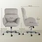 Silla de Oficina con Reposabrazos Respaldo Alto Reposacabezas Regulable Ruedas Altura Ajustable Giratoria Gris