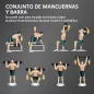 Juego de Mancuernas Ajustables 30 kg 2 en 1 con Barras Conexión y Mangos Antideslizantes para Gimnasio en Casa Negro