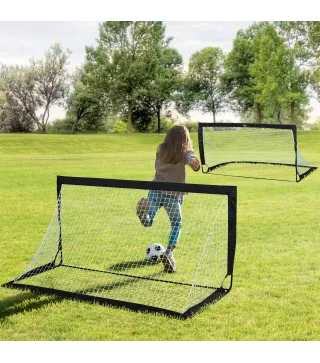 Porterías de Fútbol Plegables para Niños y Adultos con Bolsa de Transporte para Exterior Jardín Entrenamiento Negro