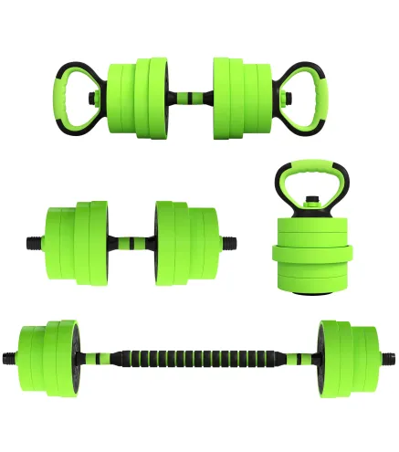 Juego de Mancuernas Ajustables 30 kg 4 en 1 como Kettlebell Barra Mancuernas Soporte para Flexiones para Gimnasio Casa