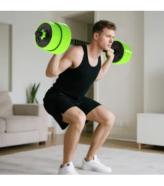 Juego de Mancuernas Ajustables 30 kg 4 en 1 como Kettlebell Barra Mancuernas Soporte para Flexiones para Gimnasio Casa