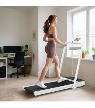 Cinta de Correr Plegable Inclinado Debajo del Escritorio con 2.5HP 0-12 KM/H Pantalla LED Control Remoto y Soporte