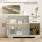 Aparador para Salón Moderno con 3 Puertas 2 Cajones Estante Ajustable para Comedor Entrada 120x38x79 cm Crema