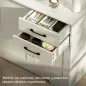 Aparador para Salón Moderno con 3 Puertas 2 Cajones Estante Ajustable para Comedor Entrada 120x38x79 cm Crema