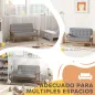 Sofá para Niños de 2 Plazas Sillón Infantil de Felpa Suave Estructura de Madera para Niños de +3 Años Gris