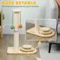 Poste Rascador para Gatos Altura 56,5 cm con 3 Bolas Colgantes Juguete de Pelota de Pista Madera Natural