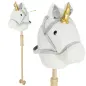Cabeza de Caballo con Palo de Madera Diseño Unicornio Sonidos y Ruedas Caballo de Juguete 95 cm de Altura Blanco Cabeza de Caballo con Palo de Madera Diseño Unicornio Sonidos y Ruedas Caballo de Juguete 95 cm de Altura Blanco