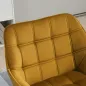 Butaca de Salón Moderna Tapizado en Terciopelo con Patas de Madera para Sala de Estar Amarillo