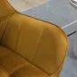 Butaca de Salón Moderna Tapizado en Terciopelo con Patas de Madera para Sala de Estar Amarillo