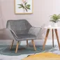 Butaca de Salón Moderna Tapizado en Terciopelo con Patas de Madera Sillón Relax para Sala de Estar Gris