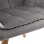 Butaca de Salón Moderna Tapizado en Terciopelo con Patas de Madera Sillón Relax para Sala de Estar Gris