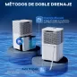 Deshumidificador 10L/día Silencioso con 3 Modos Pantalla LED Temporizado 24H Bloqueo Infantil y Drenaje Continuo Blanco
