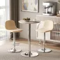 Mesa de Bar con Altura Ajustable Giratoria 360° Base Redonda Mesa Alta de Bar para Cocina Comedor Ø60x67-93 cm Natural