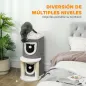 Árbol Rascador para Gatos Árbol para Gatos 76 cm con Cama 2 Cuevas Postes de Sisal Alfombra Bolas para Jugar Gris