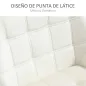 Butaca de Salón Moderna Tapizado en Terciopelo con Patas de Madera Sillón Relax para Sala de Estar Crema