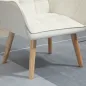 Butaca de Salón Moderna Tapizado en Terciopelo con Patas de Madera Sillón Relax para Sala de Estar Crema