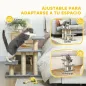 Escalera para Gatos de 3 Peldaños Altura Ajustable con Postes Rascadores y Bola Colgante Carga 10 kg 52x34,5x54 cm Gris