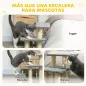 Escalera para Gatos de 3 Peldaños Altura Ajustable con Postes Rascadores y Bola Colgante Carga 10 kg 52x34,5x54 cm Gris Escalera para Gatos de 3 Peldaños Altura Ajustable con Postes Rascadores y Bola Colgante Carga 10 kg 52x34,5x54 cm Gris