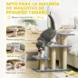 Escalera para Gatos de 3 Peldaños Altura Ajustable con Postes Rascadores y Bola Colgante Carga 10 kg 52x34,5x54 cm Gris Escalera para Gatos de 3 Peldaños Altura Ajustable con Postes Rascadores y Bola Colgante Carga 10 kg 52x34,5x54 cm Gris