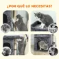 Árbol Rascador para Gatos Árbol para Gatos 66 cm con Cama 2 Cuevas Poste de Sisal Bola para Jugar Gris Oscuro