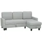 Sofá Cama Chaise Longue de 3 Plazas Chaise Longue Reversible Ambos Lados con Almacenaje con Fundas Removibles Gris