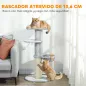 Árbol Rascador para Gatos 103,5 cm con Cama Hamaca Plataforma Poste de Sisal Grueso Bola Colgante Gris Claro Árbol Rascador para Gatos 103,5 cm con Cama Hamaca Plataforma Poste de Sisal Grueso Bola Colgante Gris Claro