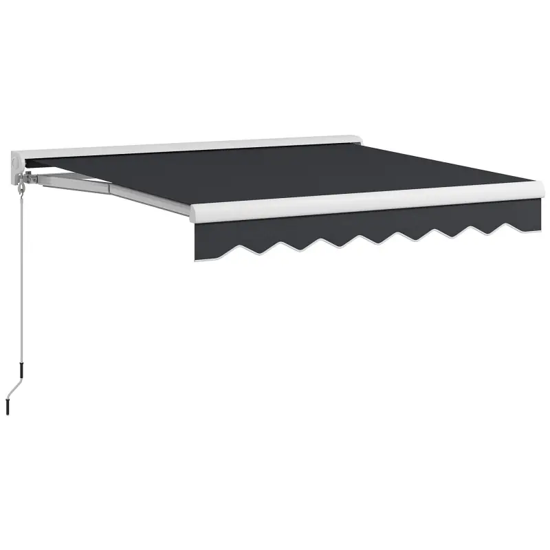 Toldo Eléctrico Retráctil y Manual 250x200 cm Toldo Portátil con Mando a Distancia Manivela Marco de Aluminio Gris