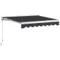 Toldo Eléctrico Retráctil y Manual 250x200 cm Toldo Portátil con Mando a Distancia Manivela Marco de Aluminio Gris