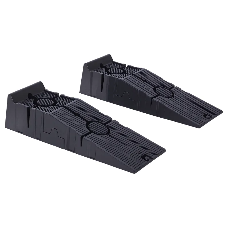 Juego de 2 Rampas Portátiles de Plástico Carga 3 Toneladas para Coches Estándares Furgonetas Pequeñas 91x30x21 cm Negro Juego de 2 Rampas Portátiles de Plástico Carga 3 Toneladas para Coches Estándares Furgonetas Pequeñas 91x30x21 cm Negro