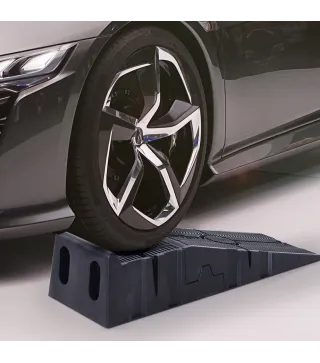 Juego de 2 Rampas Portátiles de Plástico Carga 3 Toneladas para Coches Estándares Furgonetas Pequeñas 91x30x21 cm Negro