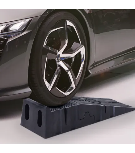 Juego de 2 Rampas Portátiles de Plástico Carga 3 Toneladas para Coches Estándares Furgonetas Pequeñas 91x30x21 cm Negro