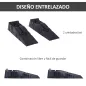 Juego de 2 Rampas Portátiles de Plástico Carga 3 Toneladas para Coches Estándares Furgonetas Pequeñas 91x30x21 cm Negro