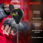 Saco de Boxeo de Pie con Altura Ajustable en 4 Niveles Base Rellenable Guantes e Inflador Ø45x133-151 cm Negro