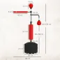 Saco de Boxeo de Pie Ajustable en Altura con Barra Giratoria de 360° 2 Bolas y Base Rellenable 88x50x160-230 cm Rojo