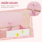 Caja de Almacenaje de Juguetes Baúl Juguetes Infantil con Tapa Abatible Asas Estampados de Animales 60x37x39 cm Rosa
