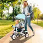 Triciclo Evolutivo para Niños de 1-5 Años con Toldo Plegable Mango Telescópico y Cinturón de Seguridad Verde Mint