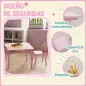 Mesa Infantil con 2 Sillas Mesa y Sillas Infantil con Estampados de Animales para Niños y Niñas de 3-8 Años Rosa
