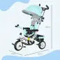 Triciclo Evolutivo para Niños de 1-5 Años con Toldo Plegable Mango Telescópico y Cinturón de Seguridad Verde Mint