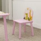Mesa Infantil con 2 Sillas Mesa y Sillas Infantil con Estampados de Animales para Niños y Niñas de 3-8 Años Rosa