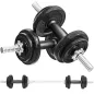 Juego de Mancuernas Ajustables 20 kg 2 en 1 con Barras Recta de Conexión y Mangos Antideslizantes para Gimnasio en Casa Juego de Mancuernas Ajustables 20 kg 2 en 1 con Barras Recta de Conexión y Mangos Antideslizantes para Gimnasio en Casa