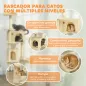 Árbol Rascador para Gatos 180 cm con Plataformas Cama 2 Cuevas Hamaca Escalera Postes de Sisal Beige
