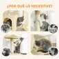 Árbol Rascador para Gatos 180 cm con Plataformas Cama 2 Cuevas Hamaca Escalera Postes de Sisal Beige